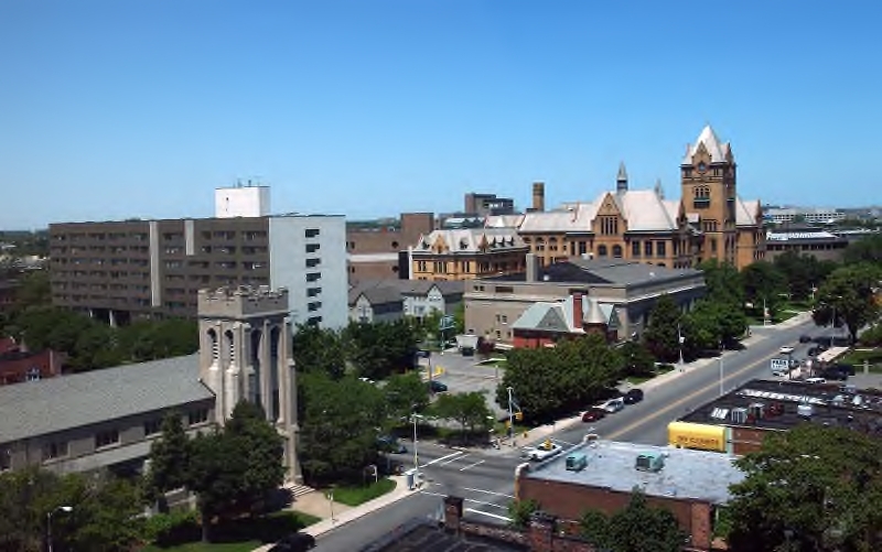 Wayne State University, pictured here, the Detroit Medical Center and Henry Ford Health System anchor an effort to build density in the neighborhoods surrounding the university and hospitals.